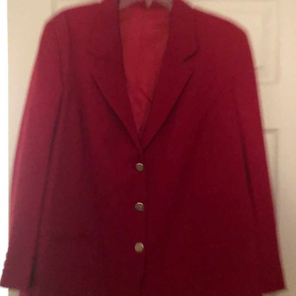 Red Custom Made Blazer with Gold Buttons